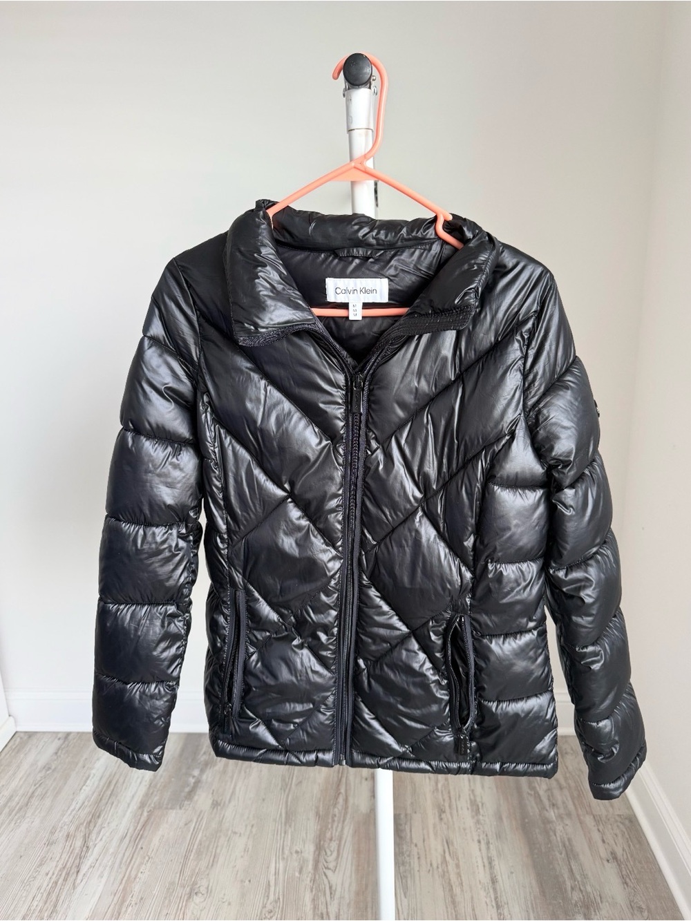 Calvin Klein Shiny Black Quilted Puffer Jacket